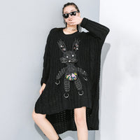 Black Bunny Asymmetrical Sweater