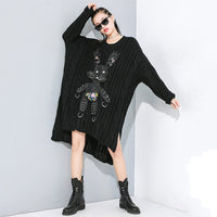 Black Bunny Asymmetrical Sweater