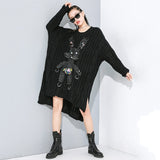 Black Bunny Asymmetrical Sweater