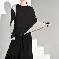 Round Neck Black and Gray T-shirt