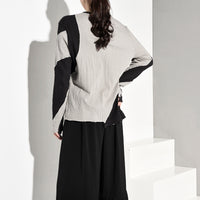 Round Neck Black and Gray T-shirt