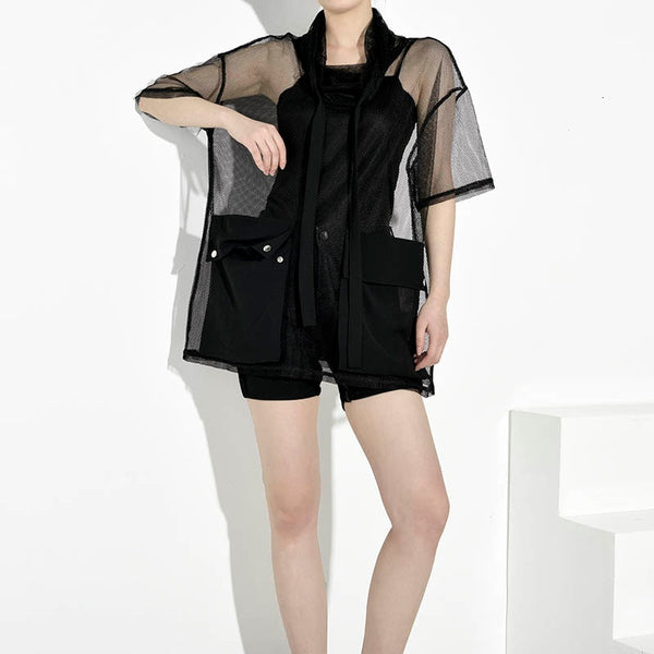 High Collar Half Sleeve T-shirt