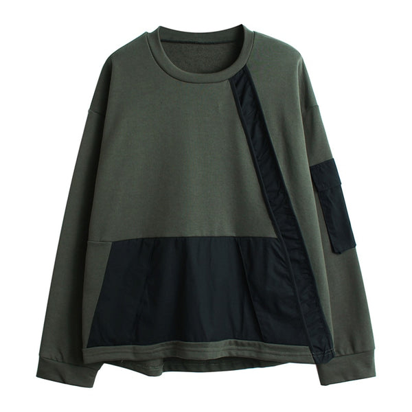 Army Green Contrast Color T-shirt