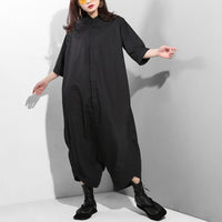 Stand Collar Pocket Stitch Loose Wide Leg Jumpsuit