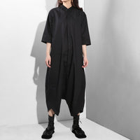 Stand Collar Pocket Stitch Loose Wide Leg Jumpsuit