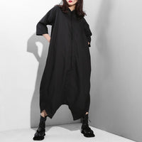 Stand Collar Pocket Stitch Loose Wide Leg Jumpsuit