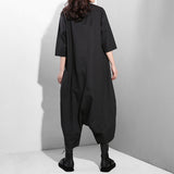 Stand Collar Pocket Stitch Loose Wide Leg Jumpsuit