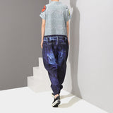 Pattern Printed Loose Pants Jumpsuit
