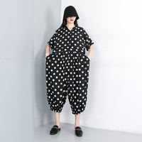 Dot Printed Wide Leg Jumpsuit