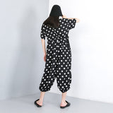 Dot Printed Wide Leg Jumpsuit