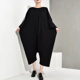Black Wide Leg Big Size Jumpsuit
