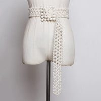 Pearls Square Buckle Wide Belt