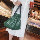 Pu Leather Pleated Big Size Bag