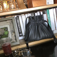 Pu Leather Pleated Big Size Bag