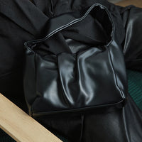 Pu Leather Pleated Split Zipper Purse
