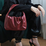 Pu Leather Pleated Split Zipper Purse