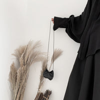 Pu Leather Black Split Small Bag