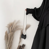 Pu Leather Black Split Small Bag
