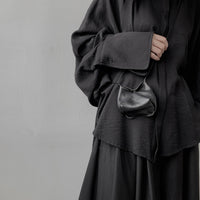 Pu Leather Black Split Small Bag
