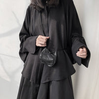 Pu Leather Black Split Small Bag