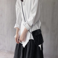 Pu Leather Balck Fold Split Joint Long Purse