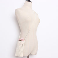 Solid Color Pearl Nailed Bag