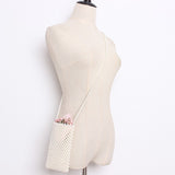 Solid Color Pearl Nailed Bag
