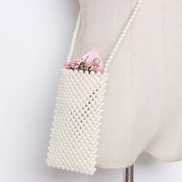 Solid Color Pearl Nailed Bag