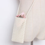 Solid Color Pearl Nailed Bag