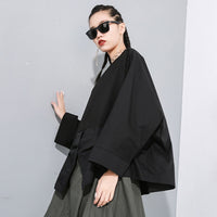 Green Contrast Color Big Size Asymmetrical T-shirt