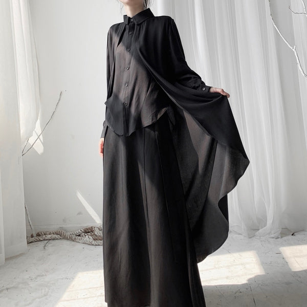 Black Long Back Blouse
